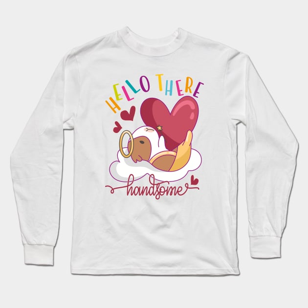 Guinea Pig on Cloud for Valentine's Day or Any Love Occasion Long Sleeve T-Shirt by alcoshirts